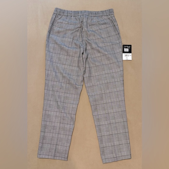 Topman Gray Plaid Trousers with Drawstring - 32/30 - Picture 2 of 3